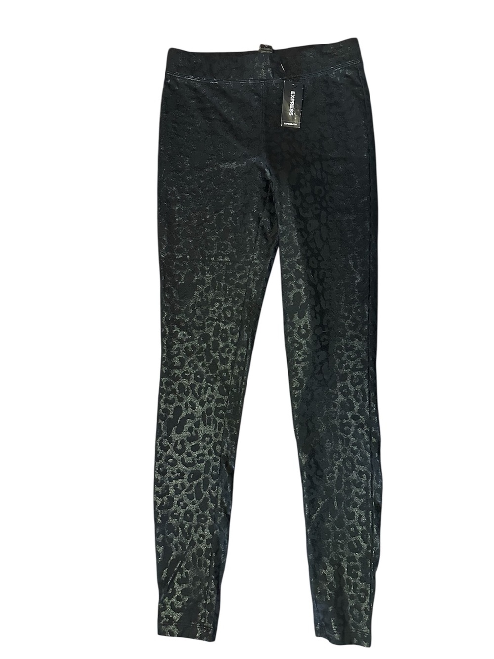 Express Black Shimmer Leopard Leggings